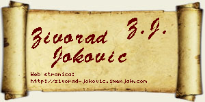 Živorad Joković vizit kartica
